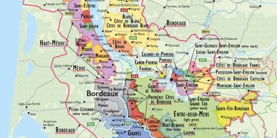 মানচিত্র Bordeaux মদ রুট 